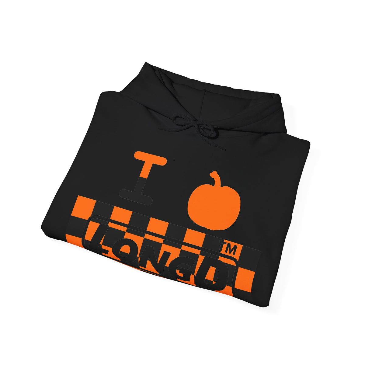 I pumpkin LongD Chicago negative checkered logo hoodie