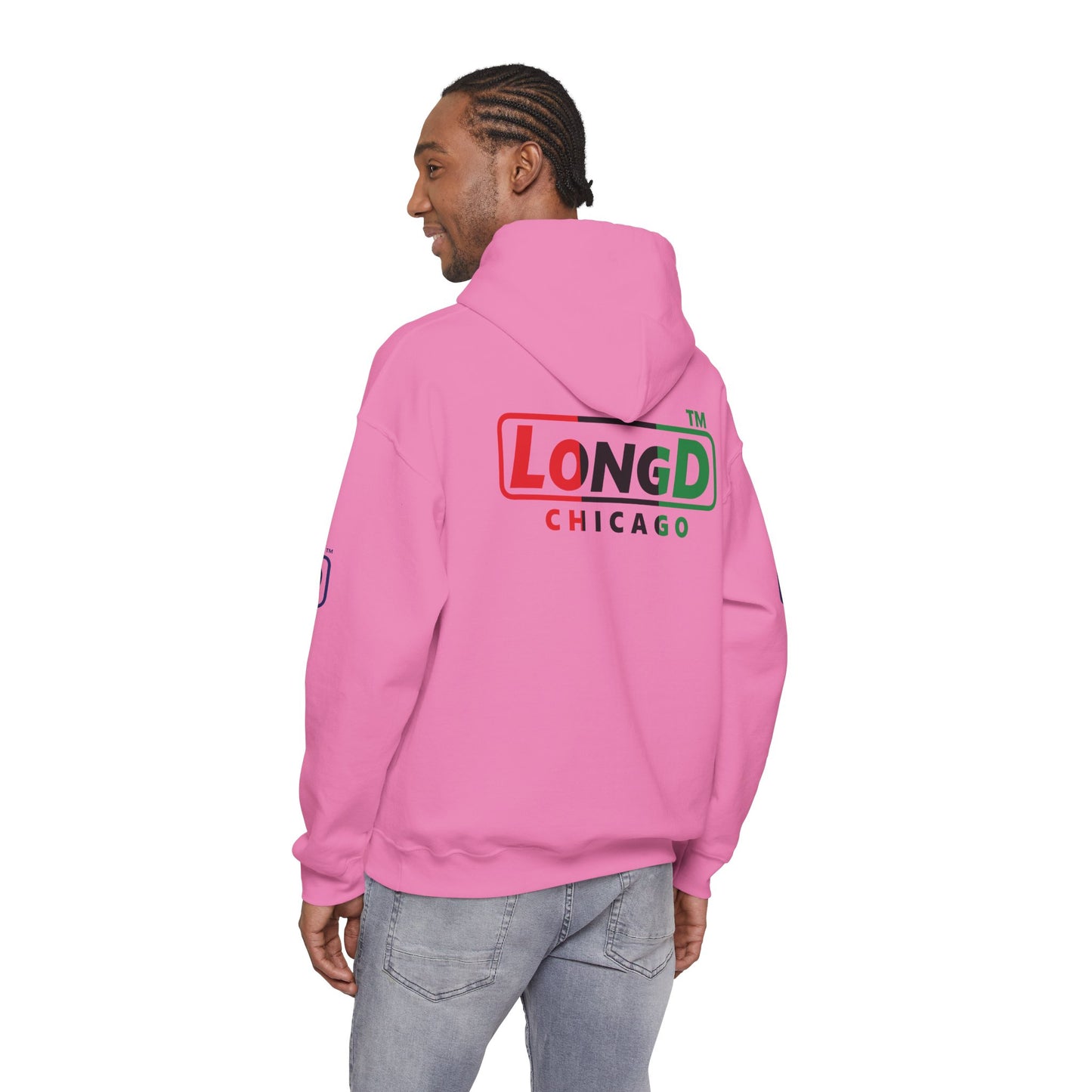I fist LongD® basic official 4-print single-breasted Chicago logo Hoodie (Juneteenth colors)