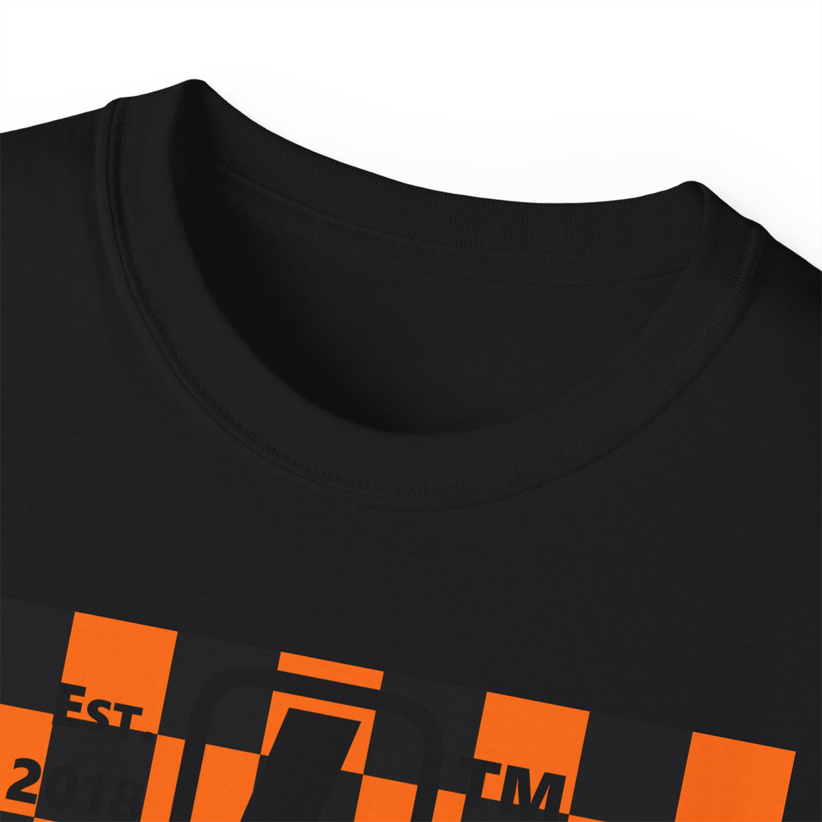 LongD Hyde Park negative upright checkered logo (Halloween colors) cotton tee