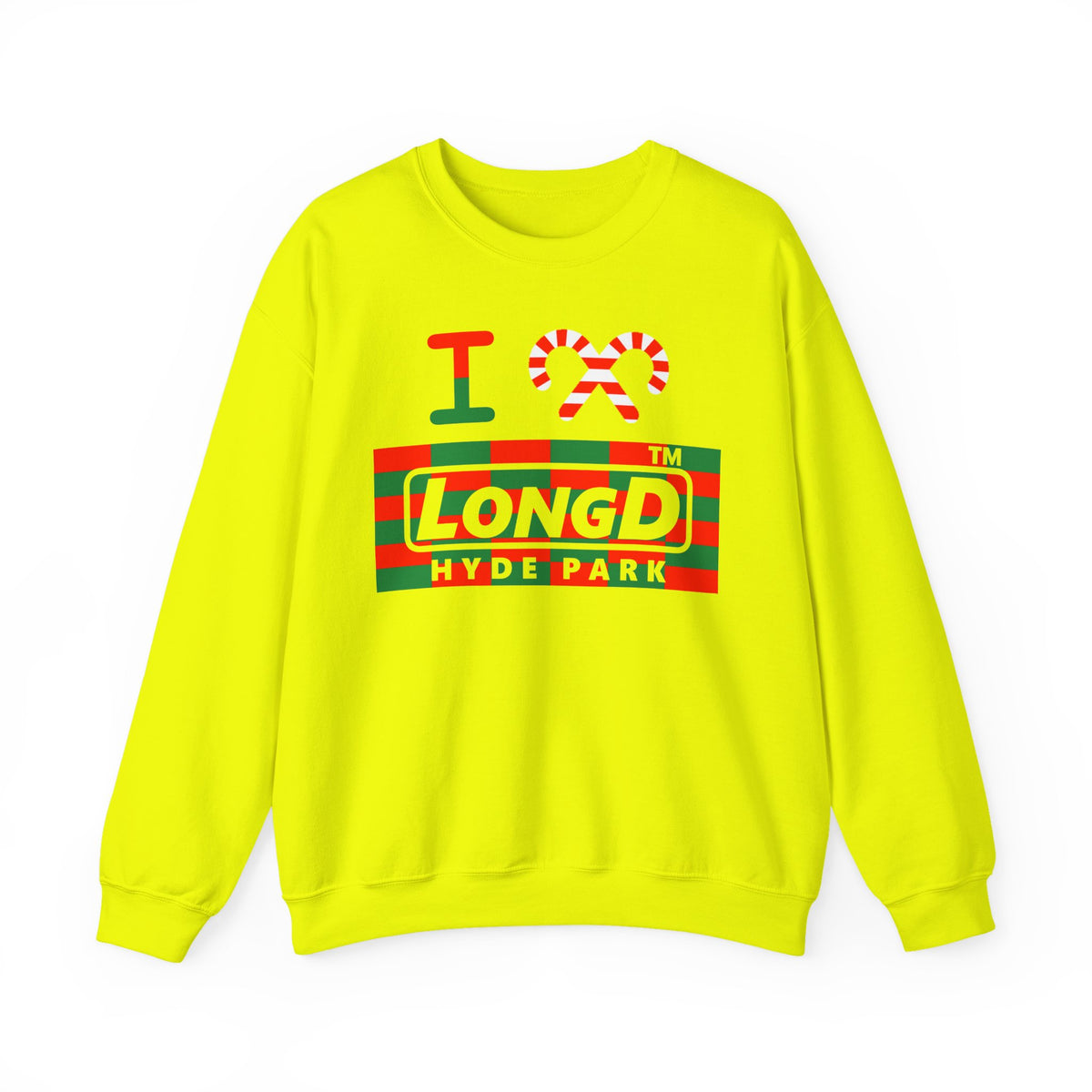 I candy cane LongD Hyde Park negative tiled logo crewneck sweatshirt