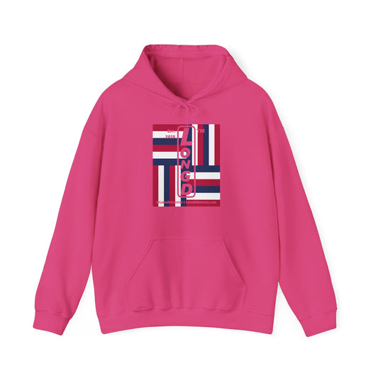 LongD® negative windmill upright tag-domain logo hoodie (Patriotic colors)
