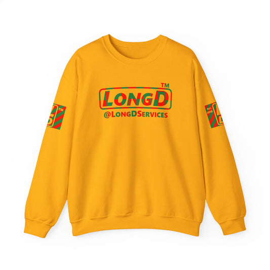 LongD Tag positive checkered 4-print logo (Xmas colors) crewneck sweatshirt