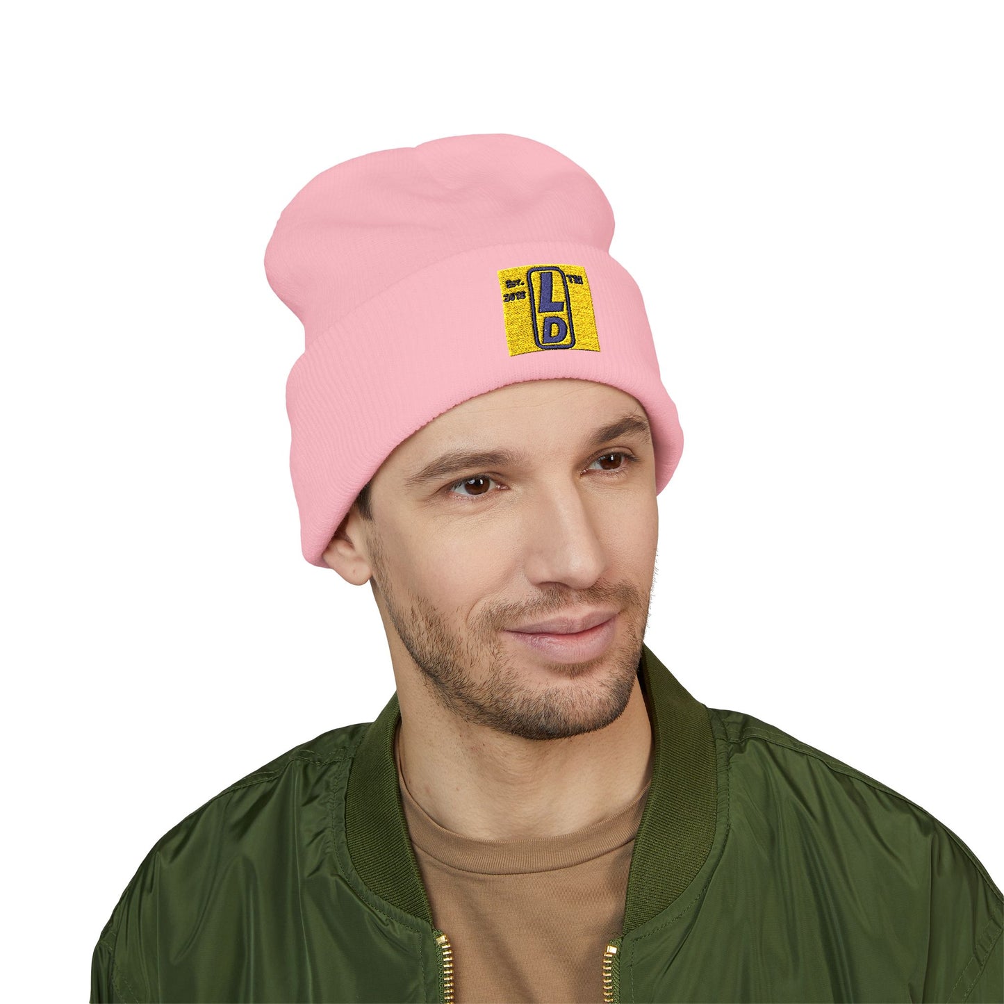 Embroidered Classic Cuffed Beanie official logo upright initials