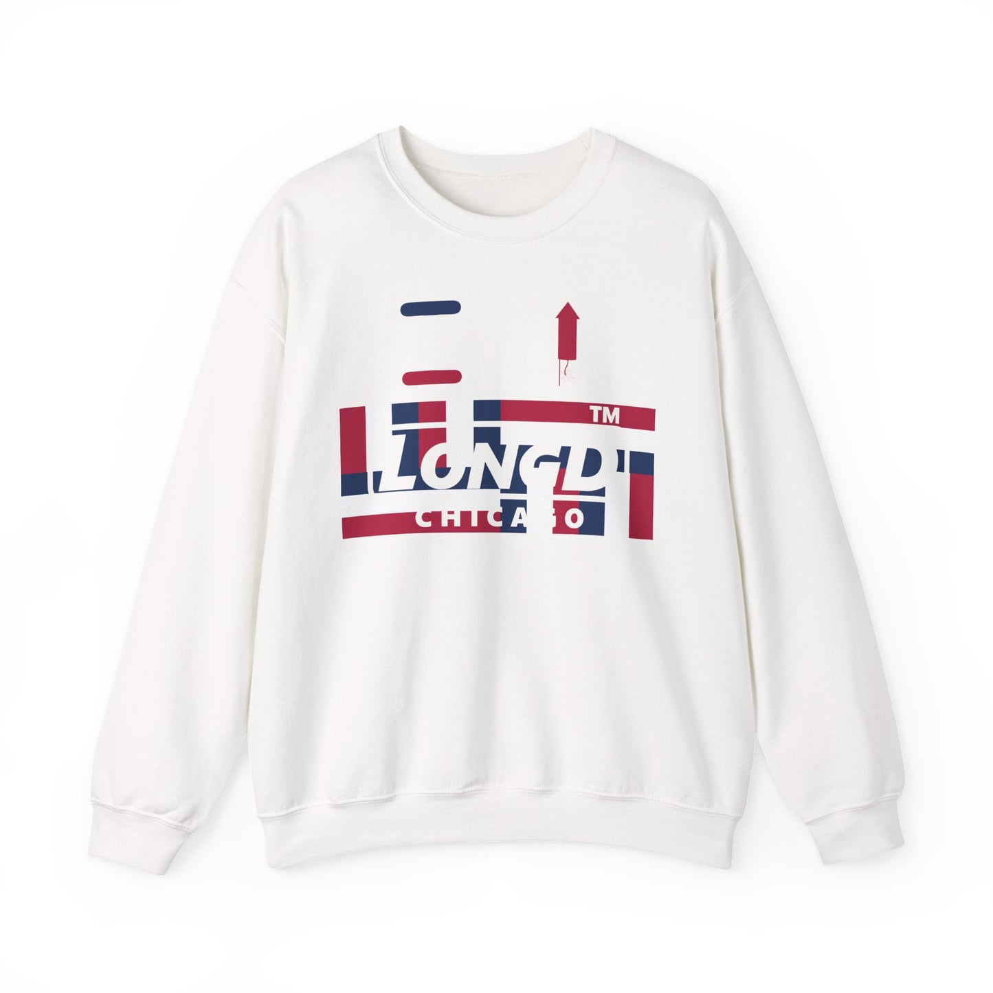 I firecracker LongD negative modified windmill Chicago logo crewneck sweatshirt