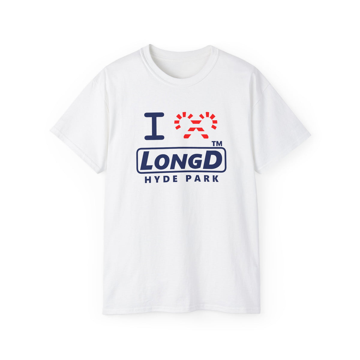 I candy cane LongD Hyde Park positive official basic navy front-back logo cotton tee