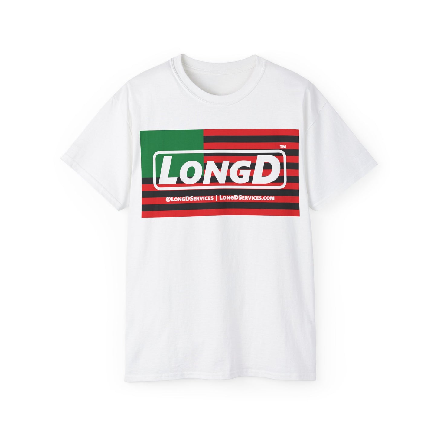 LongD® Logo Cotton Tee Juneteenth negative flag