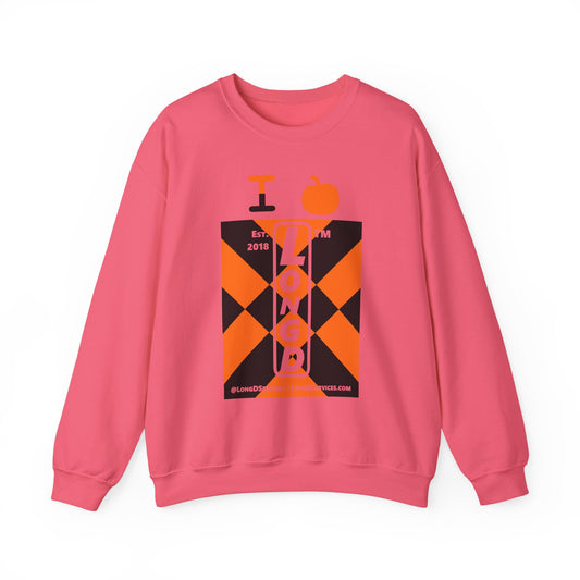 I pumpkin LongD Tag-domain negative upright mixed argyle logo crewneck sweatshirt