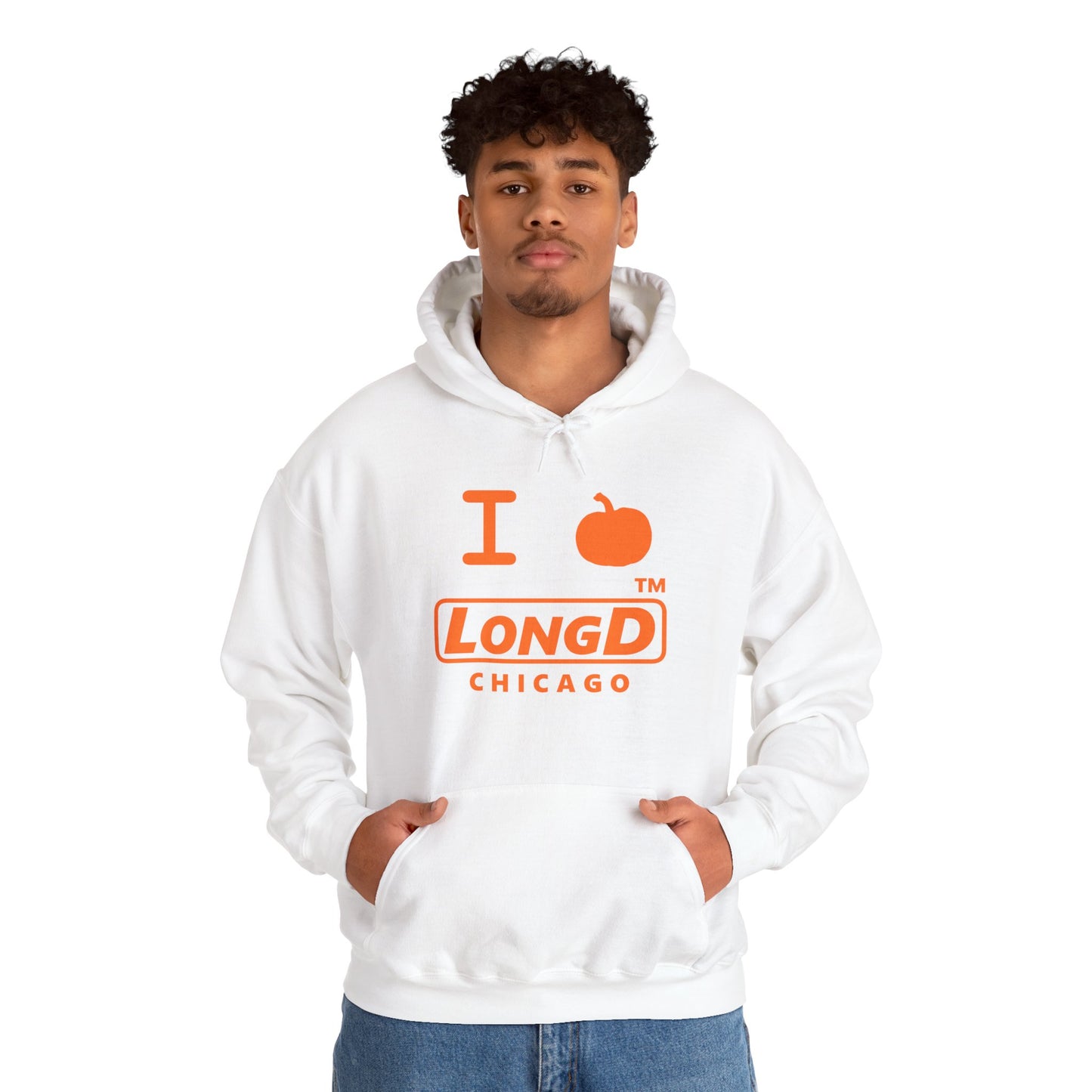 I Pumpkin LongD® Logo Hoodie orange basic Chicago logo