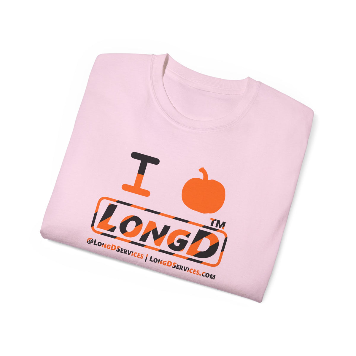 I pumpkin LongD Tag-domain positive 12-striped logo cotton tee