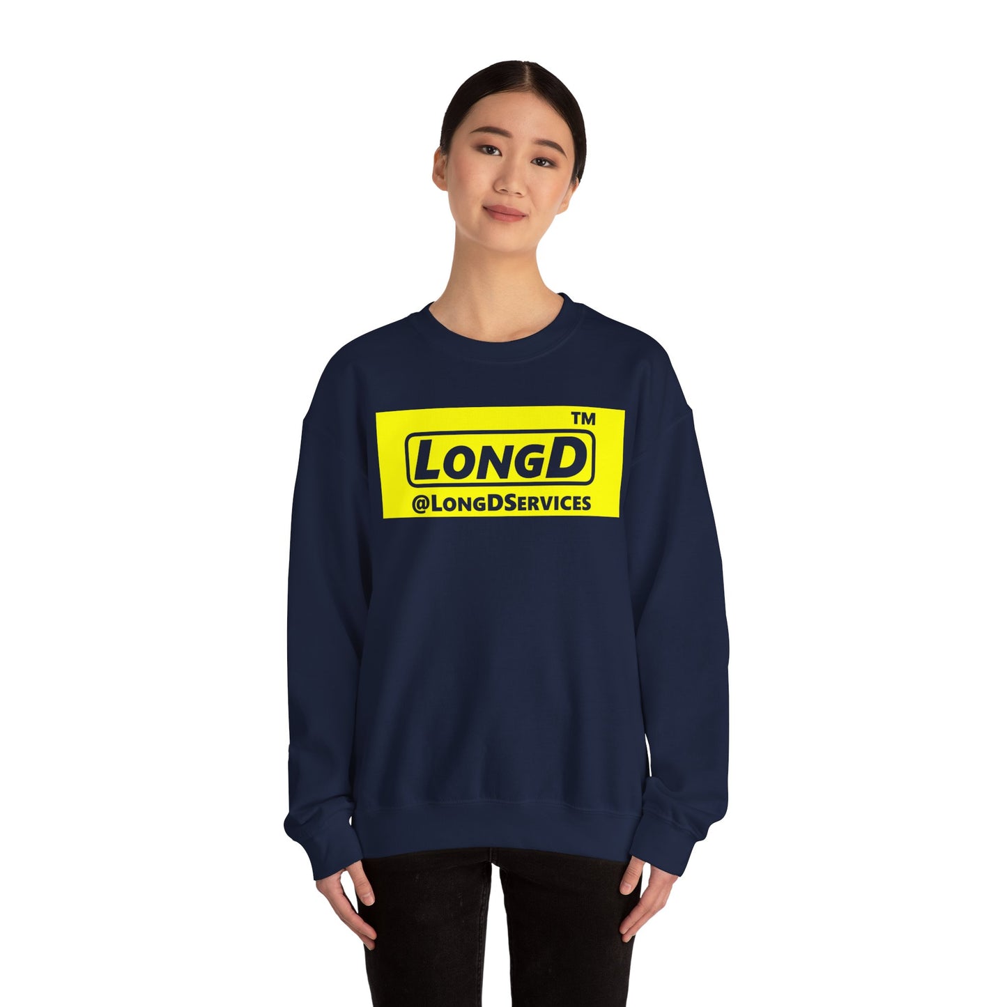 LongD negative reverse Tag logo crewneck sweatshirt
