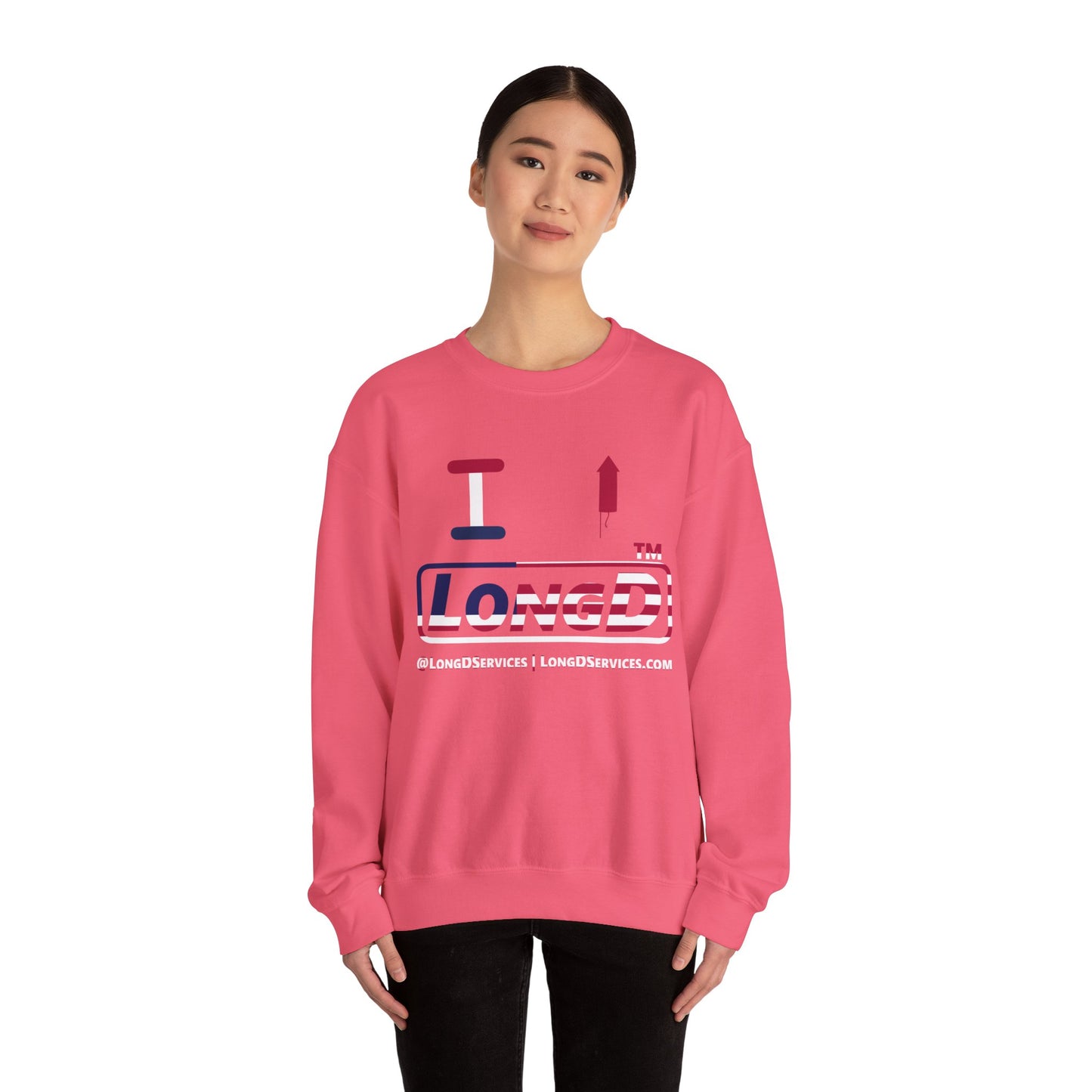 I firecracker LongD positive flag Chicago logo crewneck sweatshirt