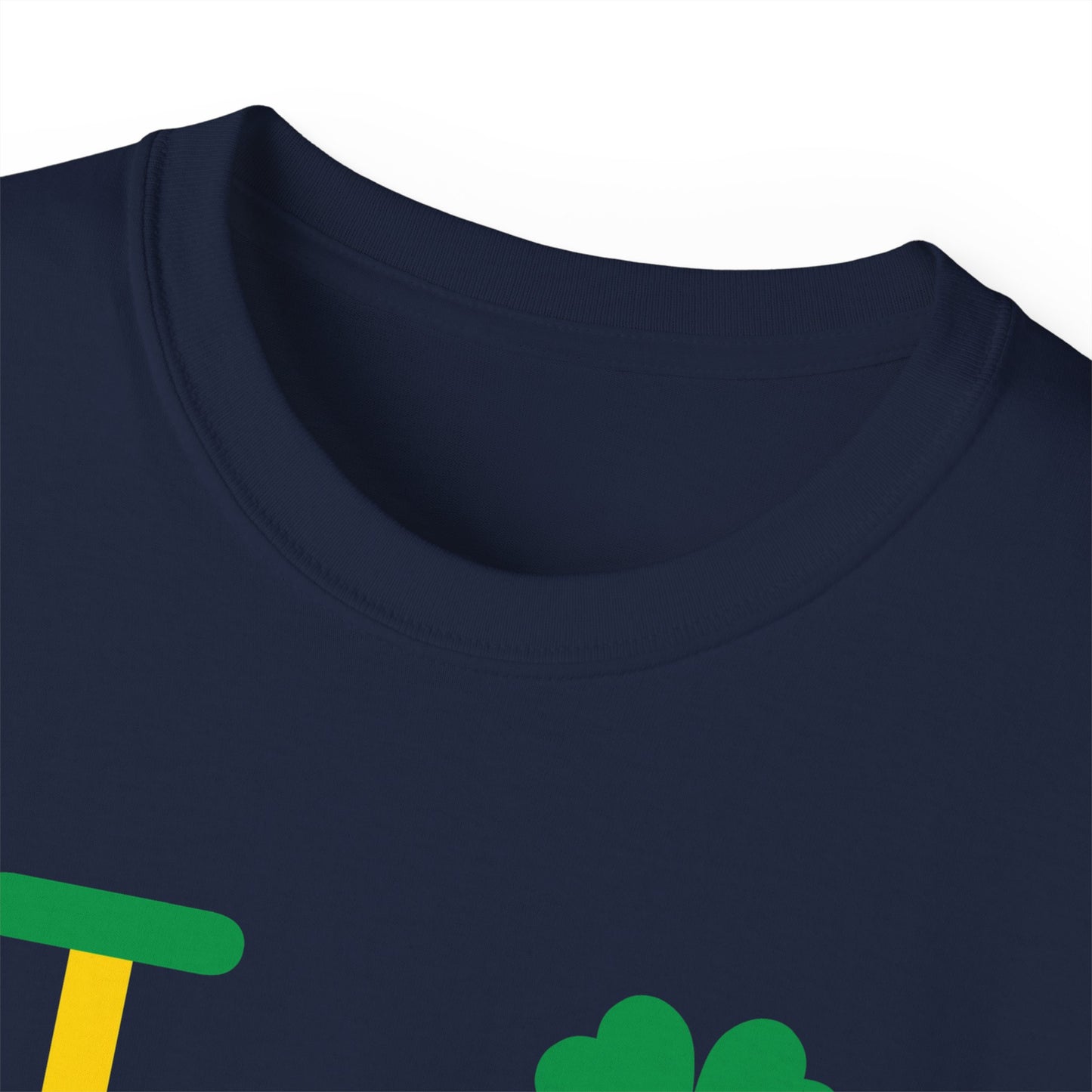 I Clover LongD® Logo Cotton Tee (St. Patrick's Day -Irish Green, Golden Yellow and Irish Orange thirds with 4-leaf clover)