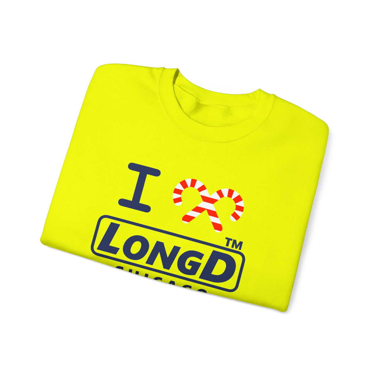I candy cane LongD Chicago positive official basic navy front-back logo crewneck sweatshirt