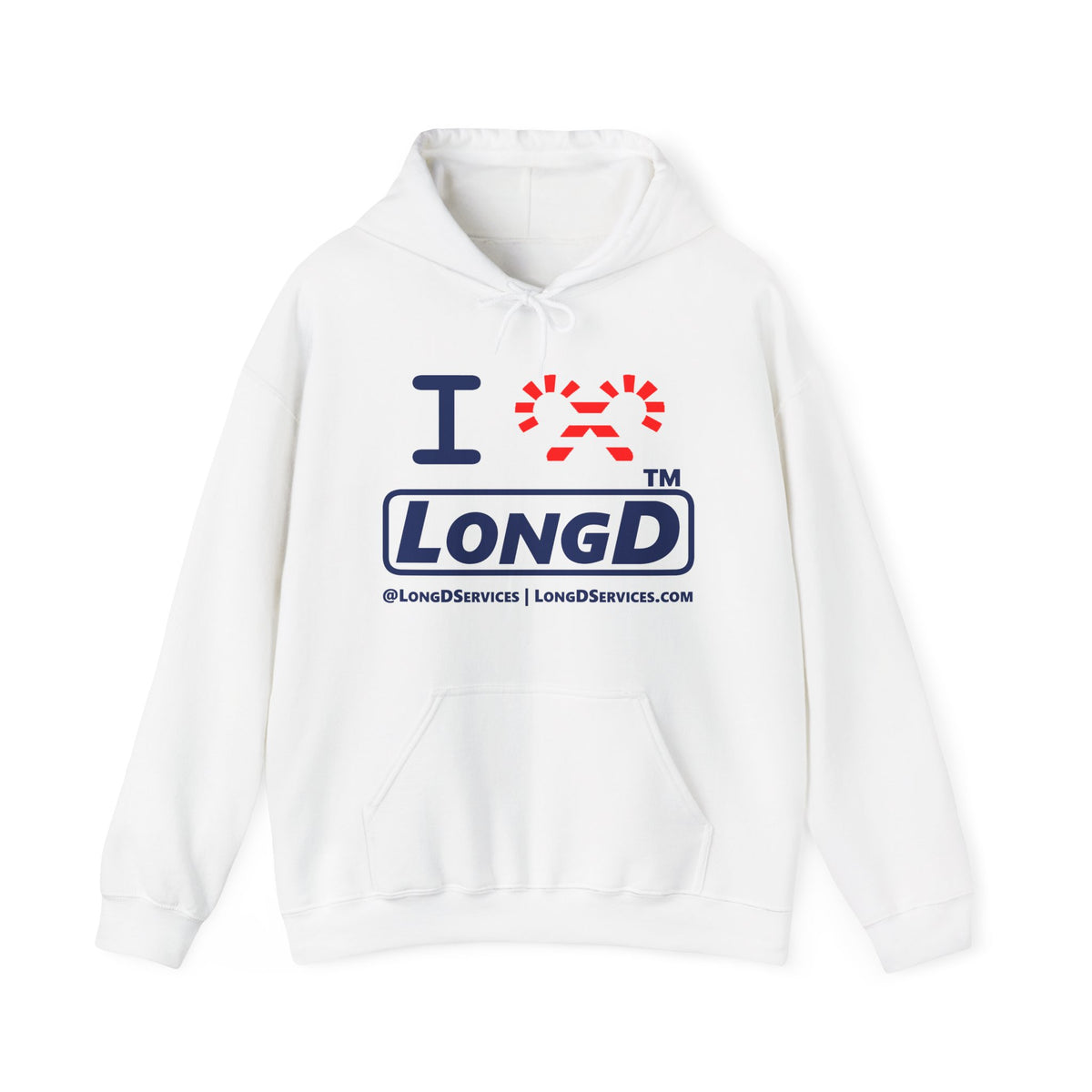 I candy cane LongD Tag-domain positive official basic navy front-back logo hoodie