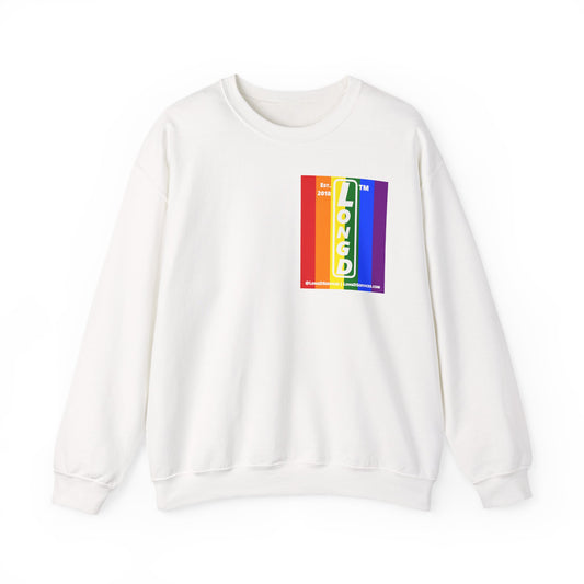 LongD negative flag single-breasted front-back tag-domain upright logo crewneck sweatshirt (Pride colors)