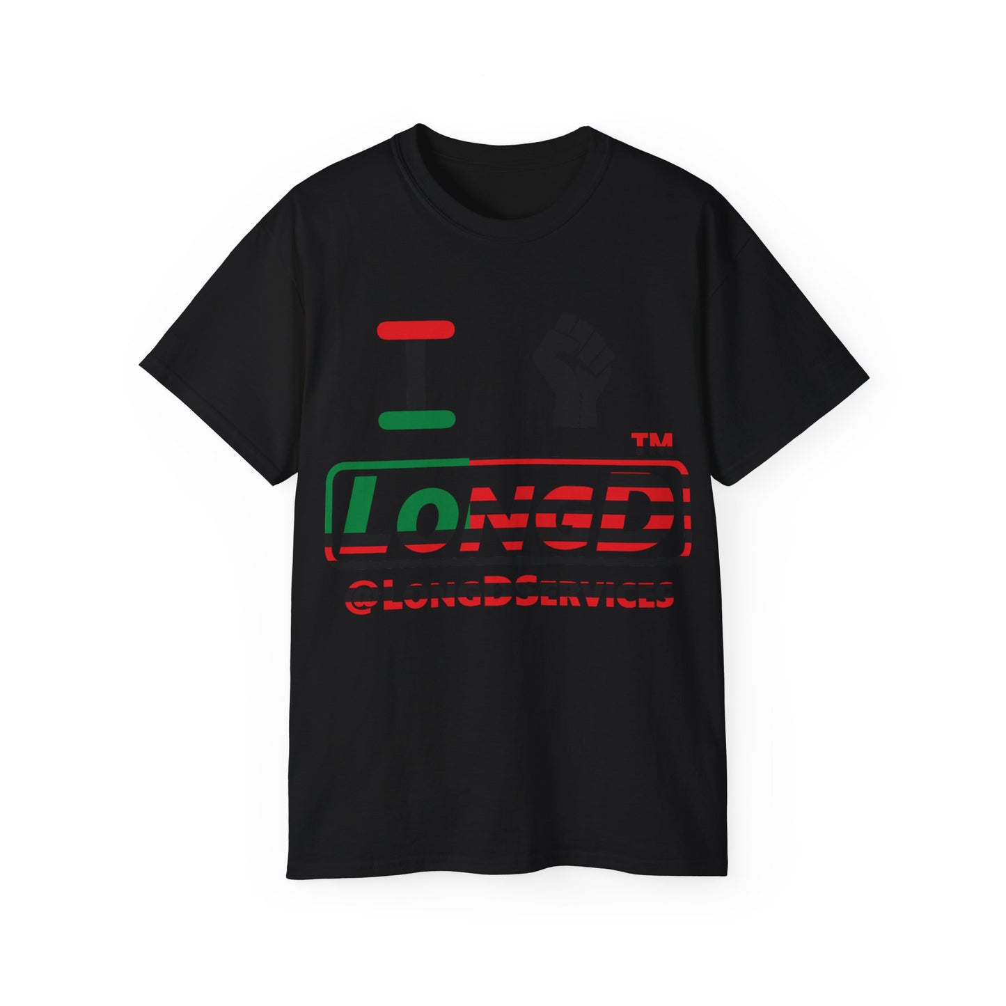 I fist LongD positive flag tag logo cotton tee