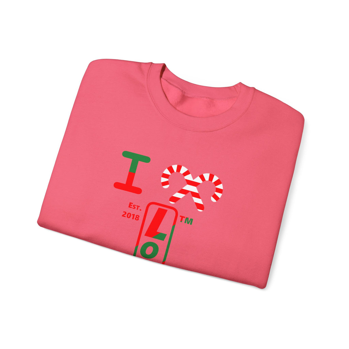 I candy cane LongD Chicago positive upright pixel-weighted 4-striped 4-print logo crewneck sweatshirt