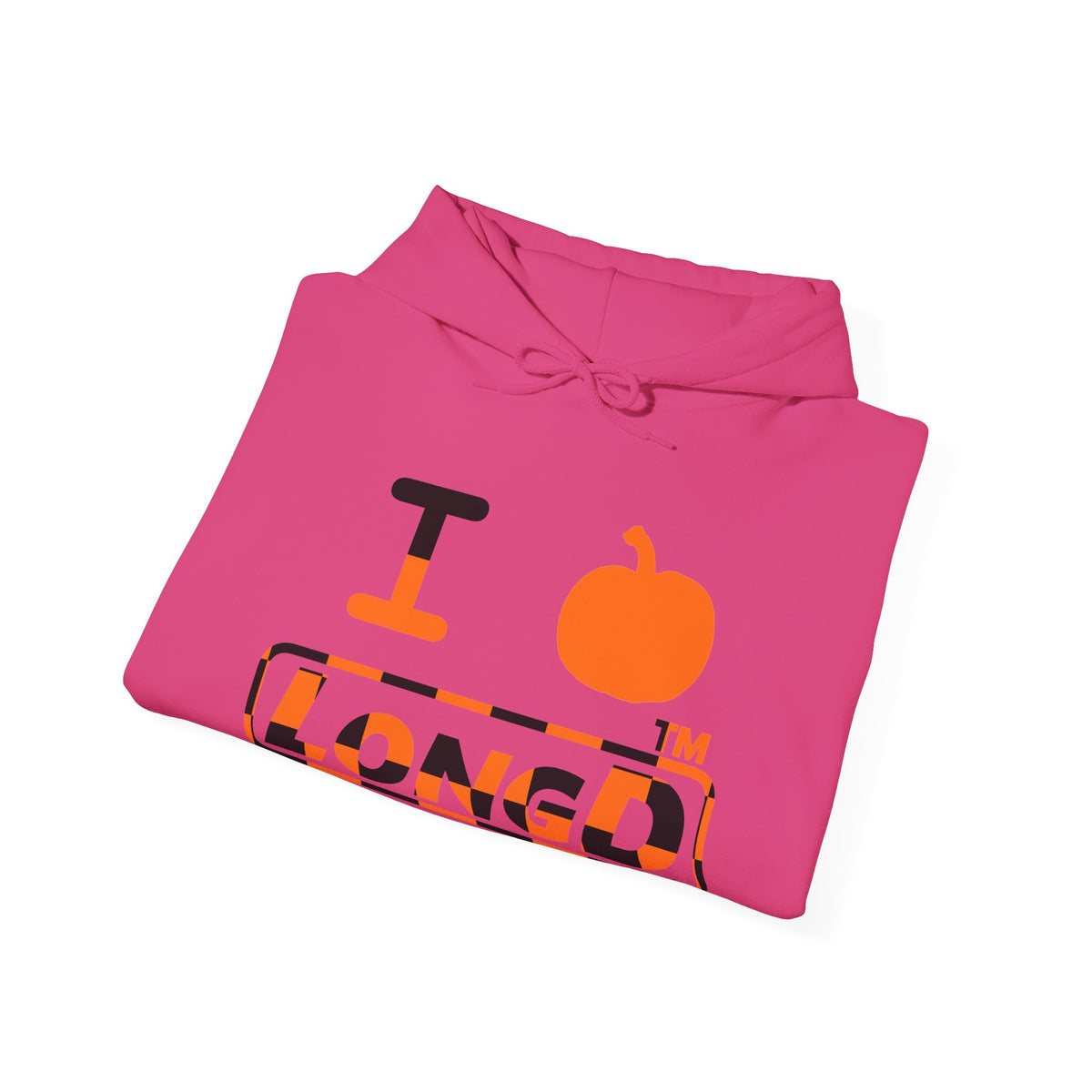 I pumpkin LongD Tag positive checkered logo hoodie