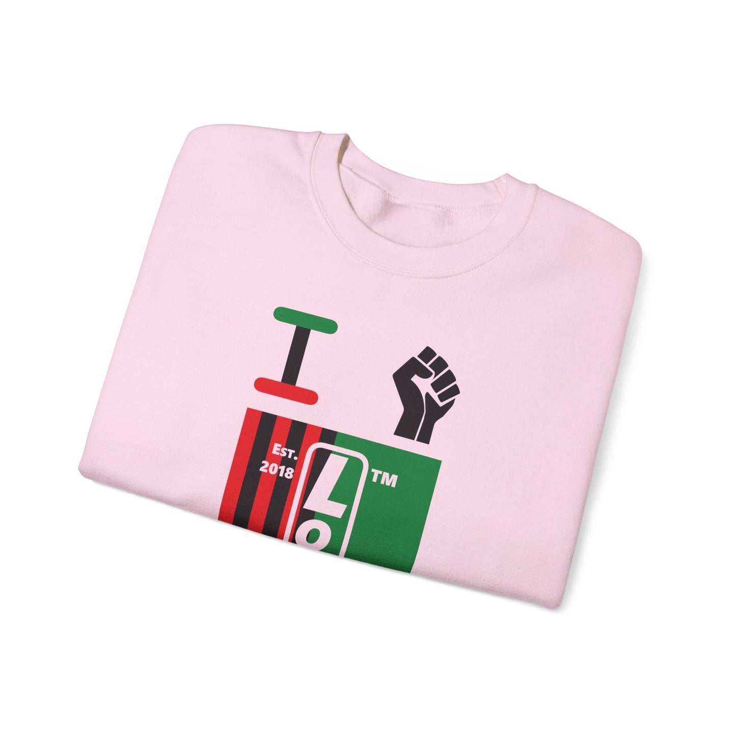 I Fist LongD negative flag Chicago upright logo crewneck sweatshirt