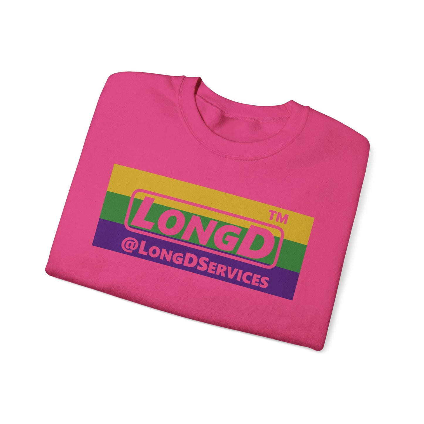 LongD negative striped Tag logo crewneck sweatshirt