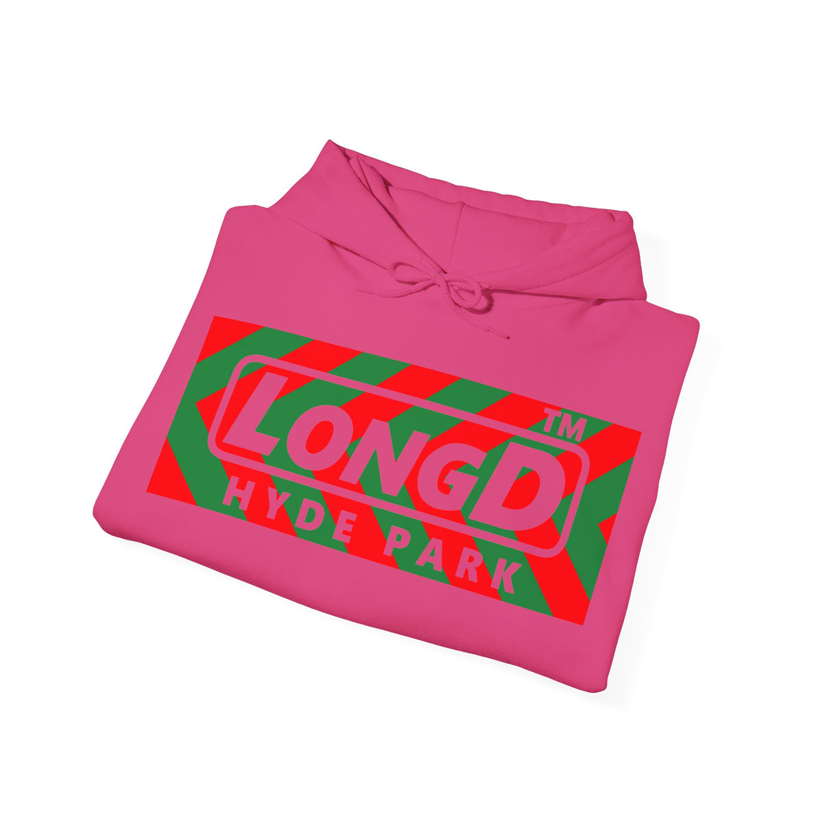 LongD Hyde Park negative leftward chevron logo (Xmas colors) hoodie