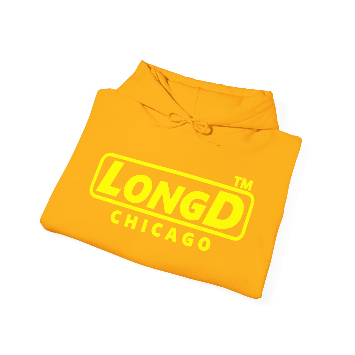 LongD Chicago positive alternate basic Yellow (FFFF00) logo hoodie
