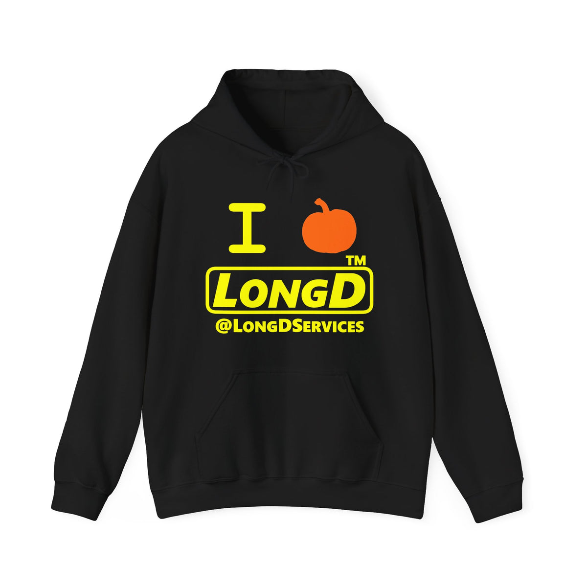 I pumpkin LongD Tag positive alternate basic Yellow (FFFF00) logo hoodie