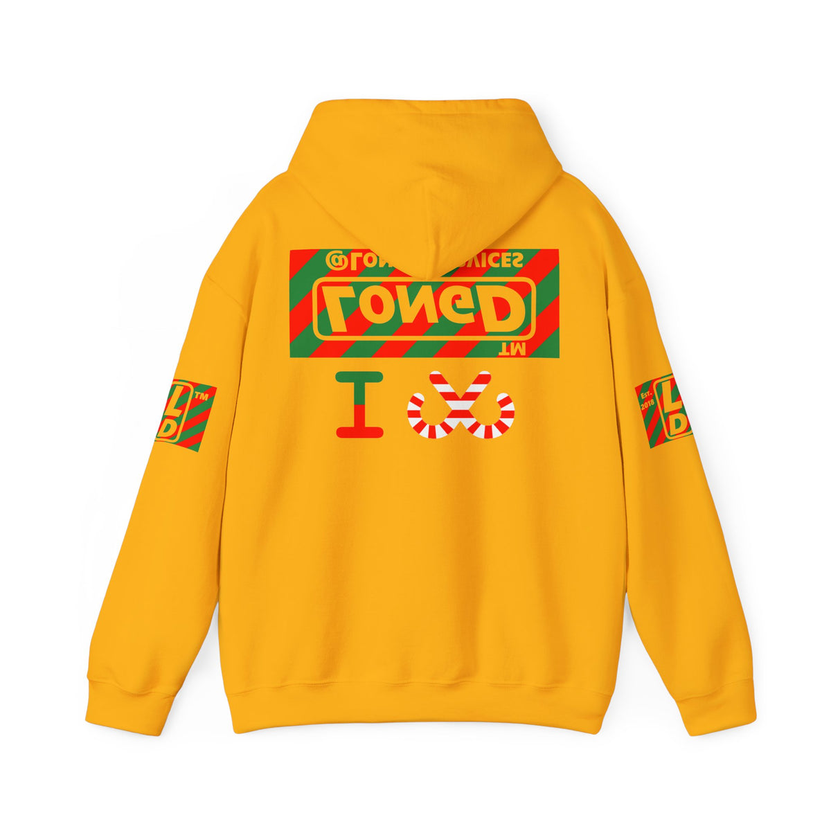 I candy cane LongD Tag negative 12-striped 4-print logo hoodie