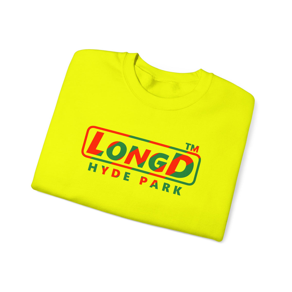 LongD Hyde Park positive pixel-weighted 6-striped logo (Xmas colors) crewneck sweatshirt