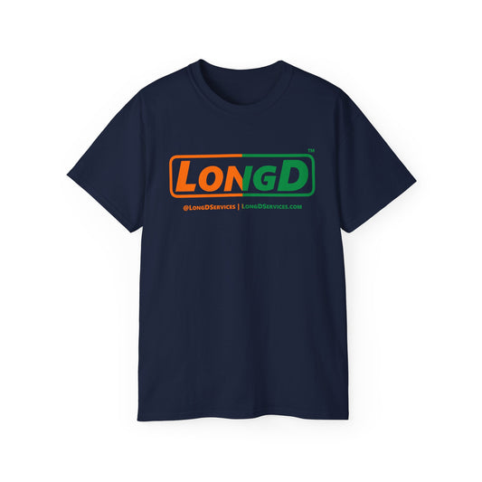 LongD® Logo Cotton Tee (St. Patrick's Day -Irish Green and Irish Orange right-left split0