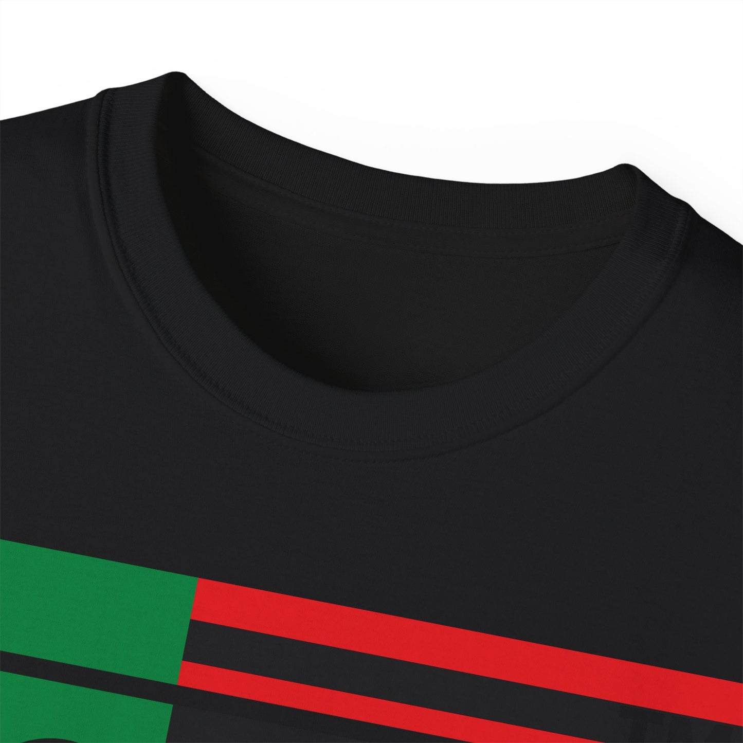 LongD negative flag Hyde Park logo 4-print cotton tee (Juneteenth colors)