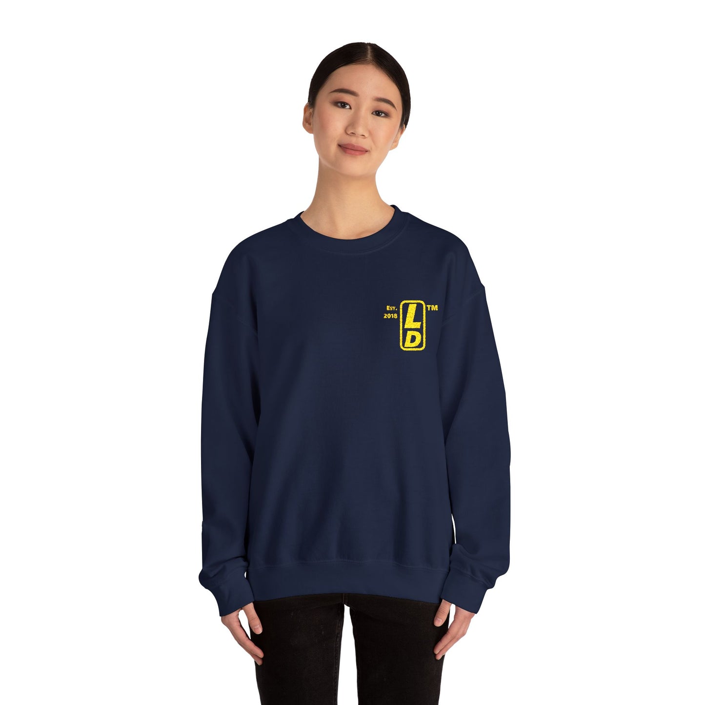 Embroidered Unisex Heavy Blend™ Crewneck Sweatshirt reverse basic logo upright initials