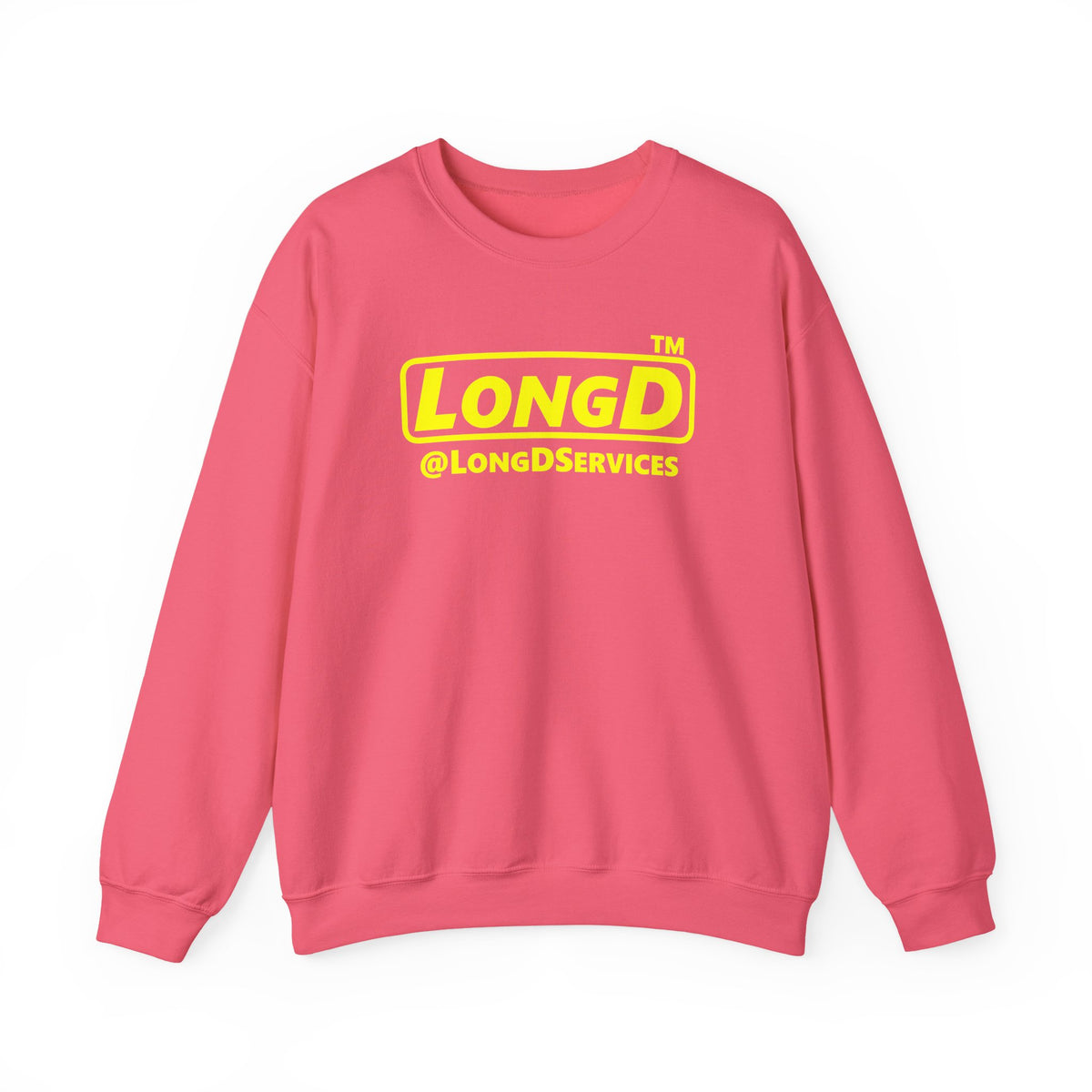 LongD Tag positive alternate basic Yellow (FFFF00) logo crewneck sweatshirt