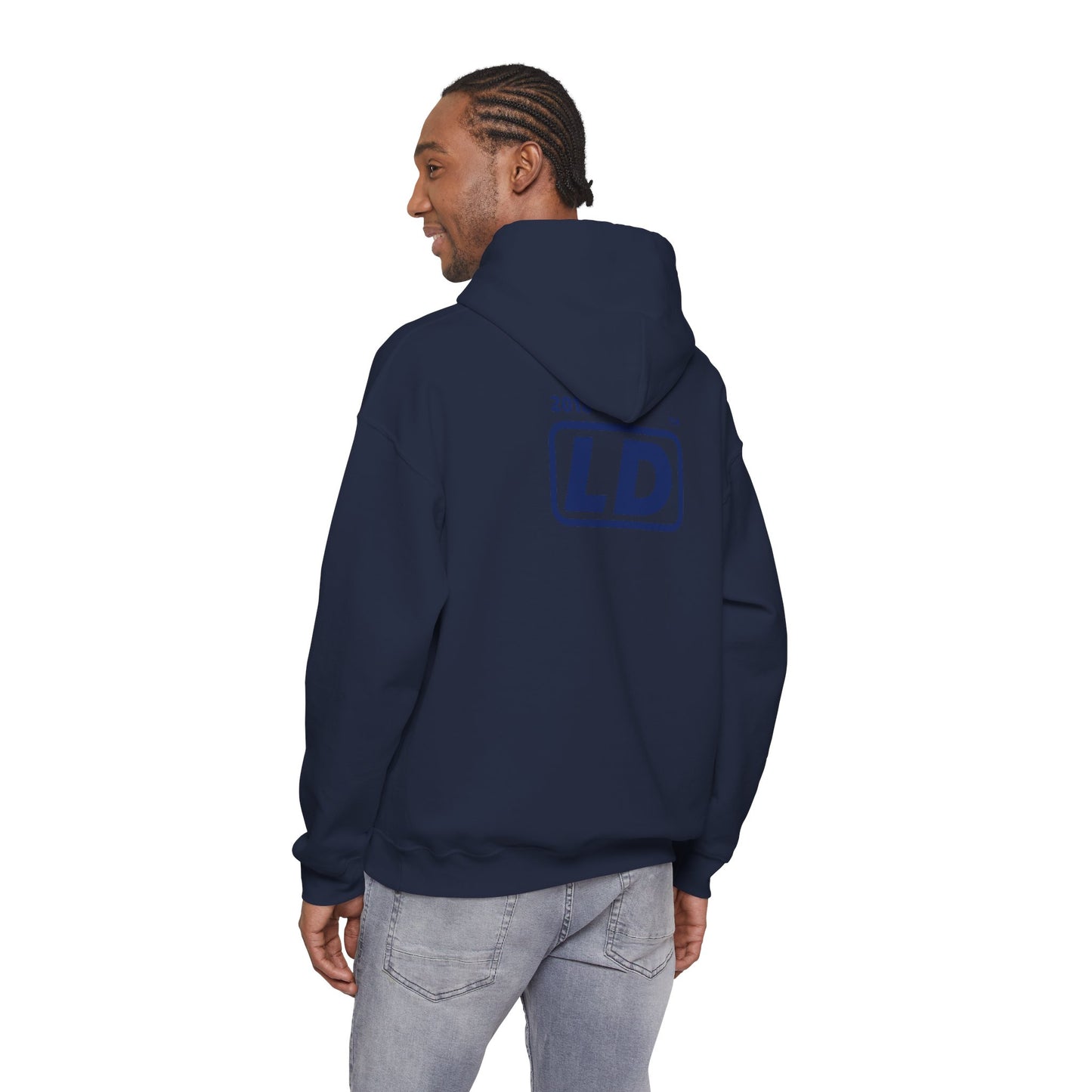 LongD® positive flag front-back Hyde Park logo Hoodie (Juneteenth colors)