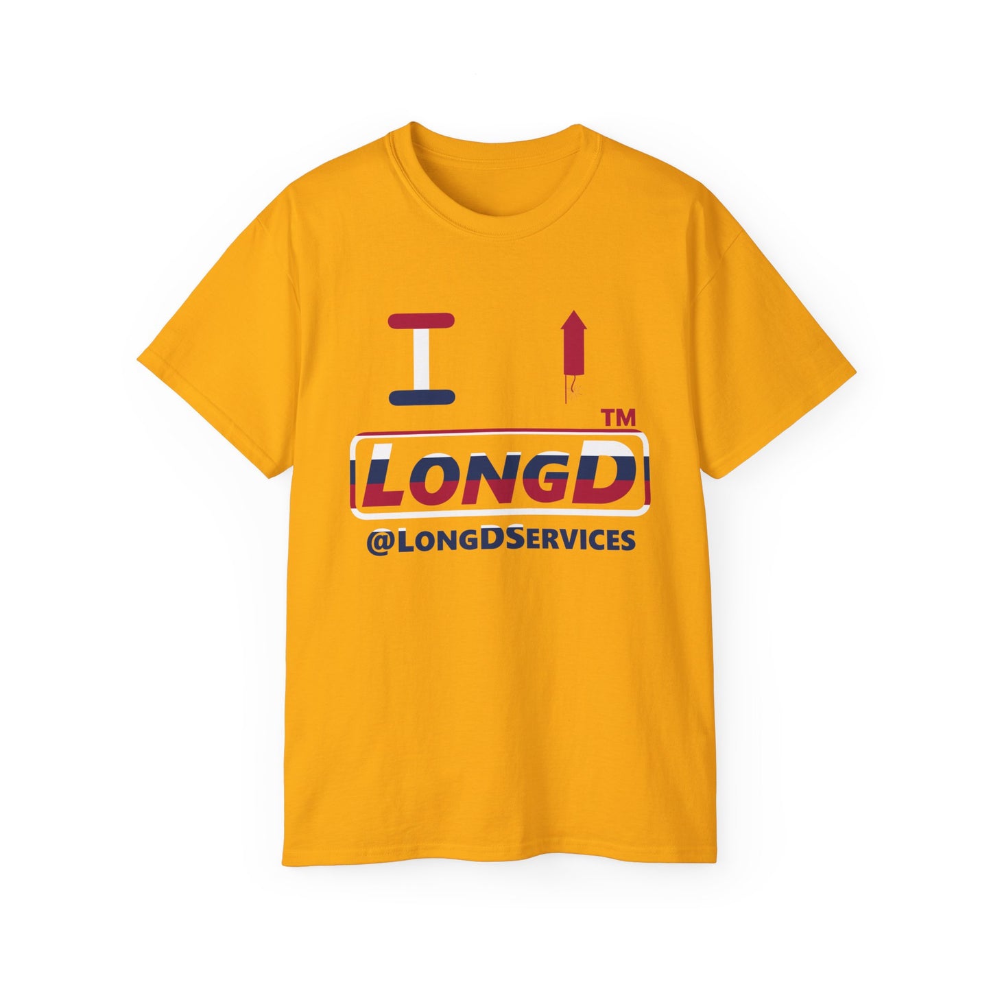 I firecracker LongD positive horizontal 6-striped tag logo cotton tee