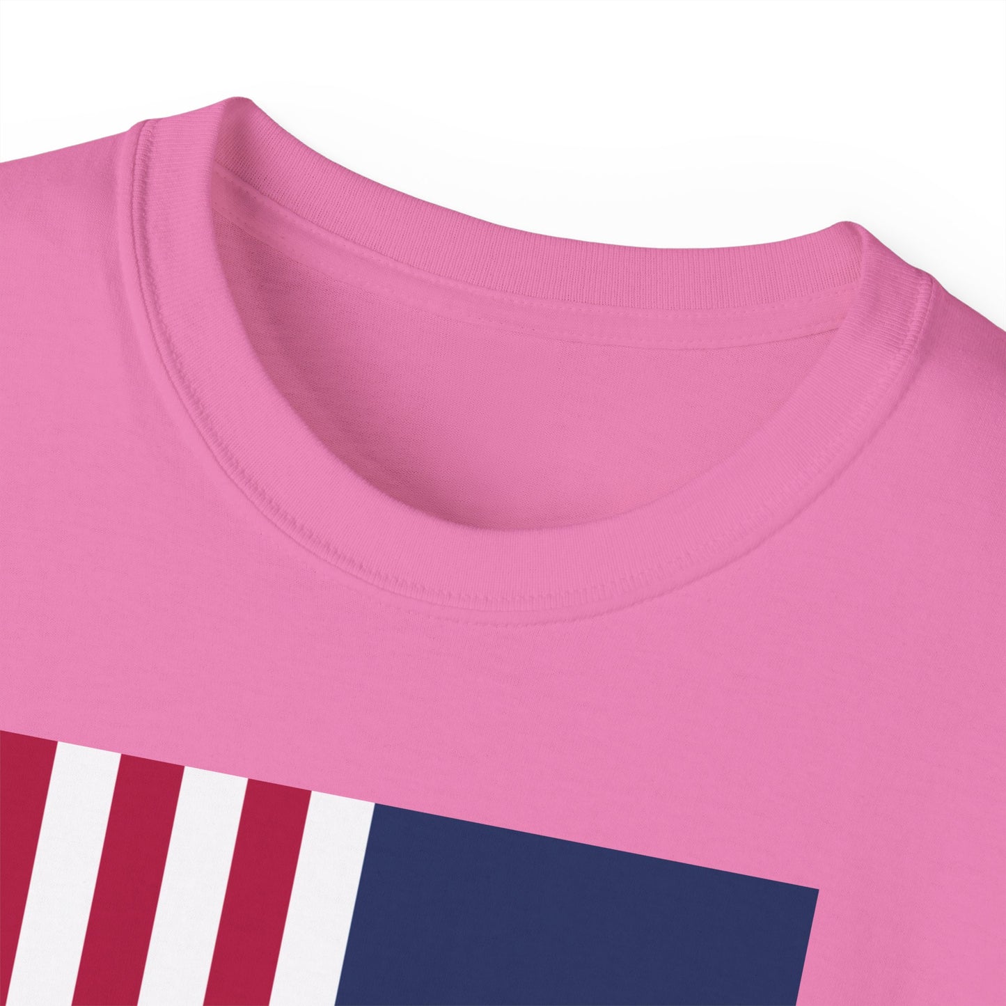 LongD® Logo Cotton Tee Red, White and Blue portrait (official proportions) flag negative text