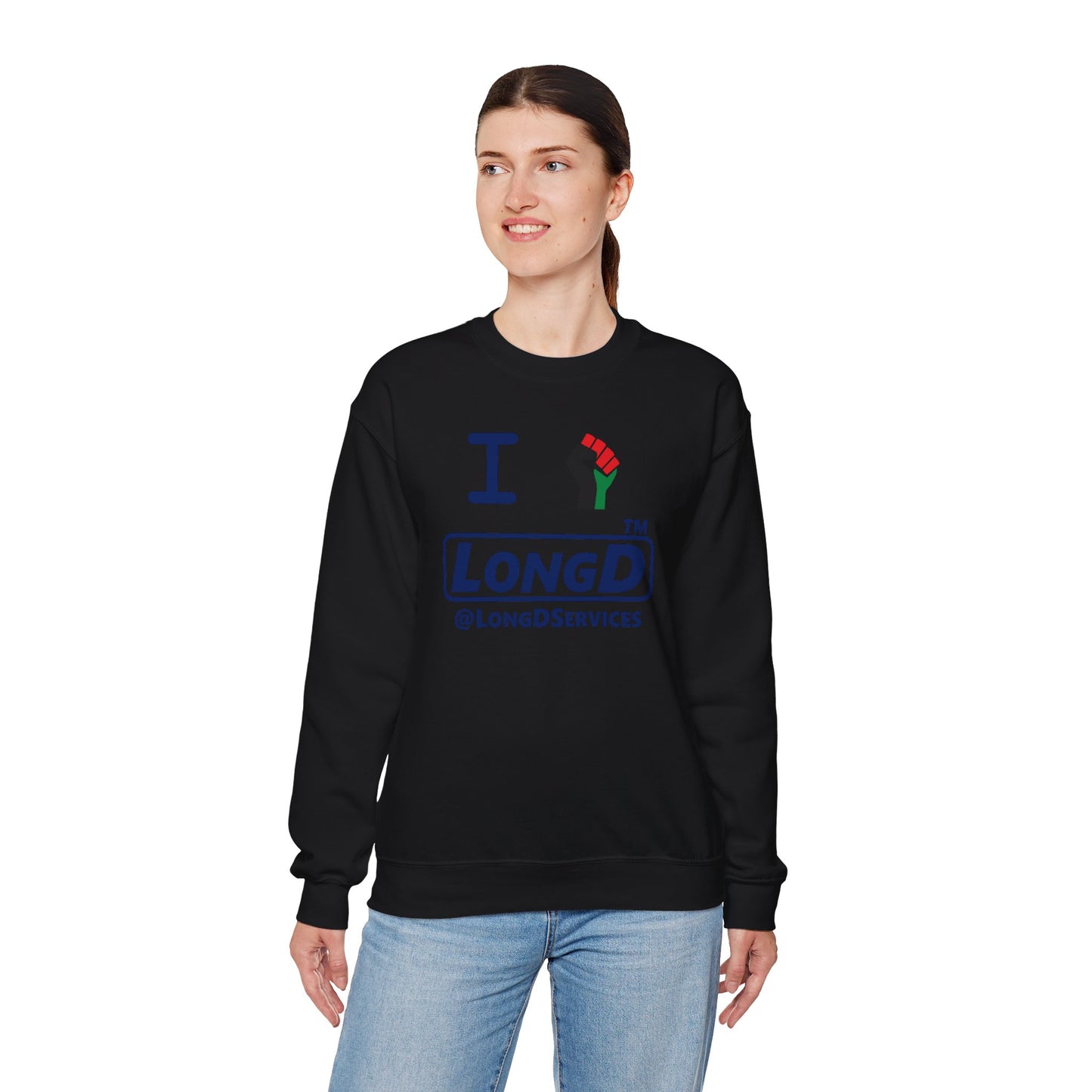 I fist LongD official basic tag logo crewneck sweatshirt