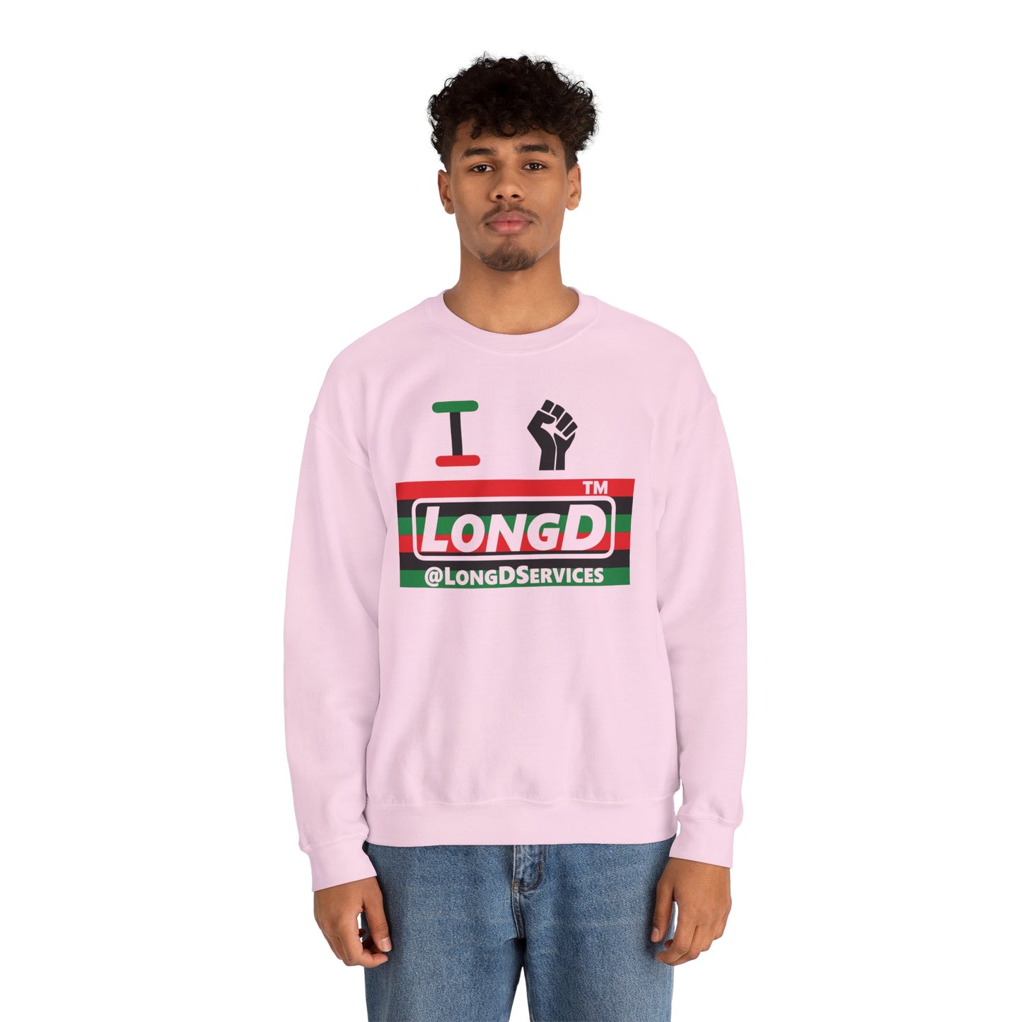 I fist LongD negative horizontal 6-striped tag logo crewneck sweatshirt