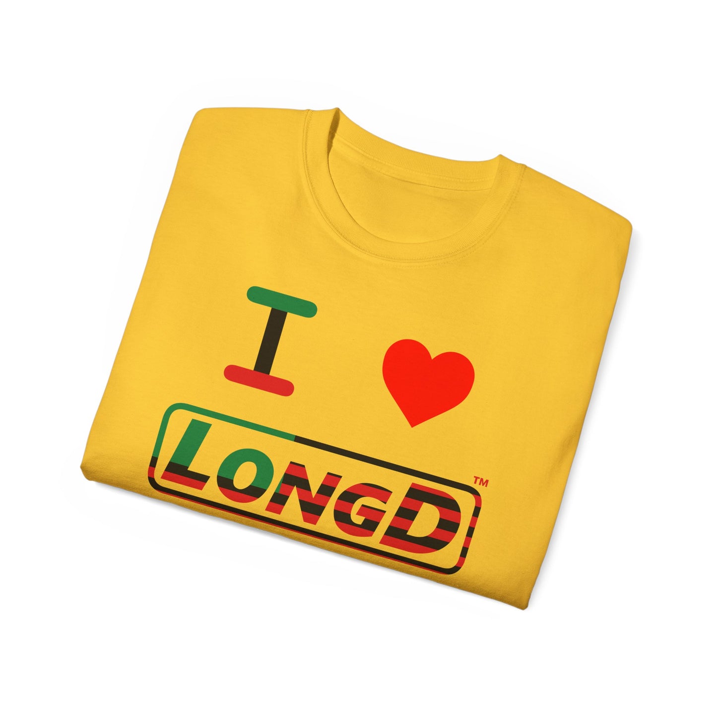 I Luv LongD® Logo Cotton Tee Juneteenth positive flag