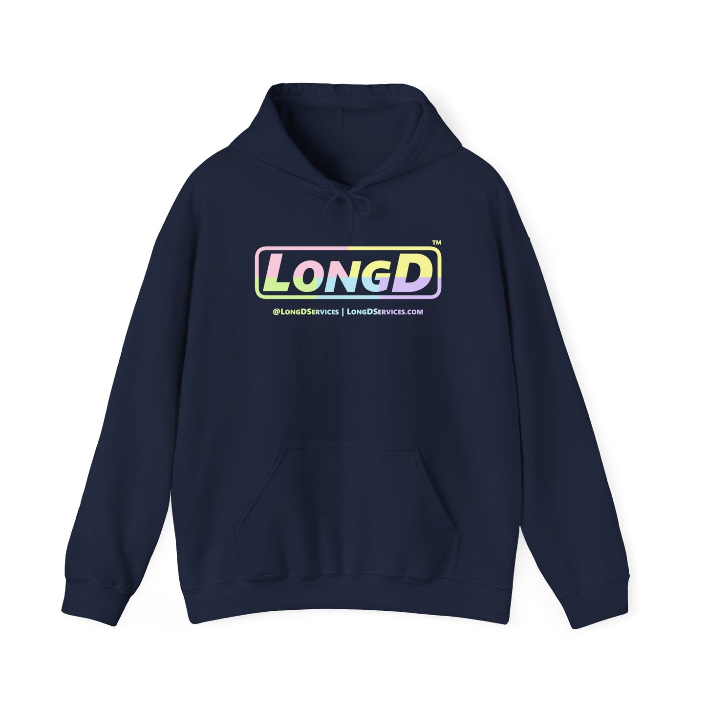 LongD® Logo Hoodie pastel variety text coloration