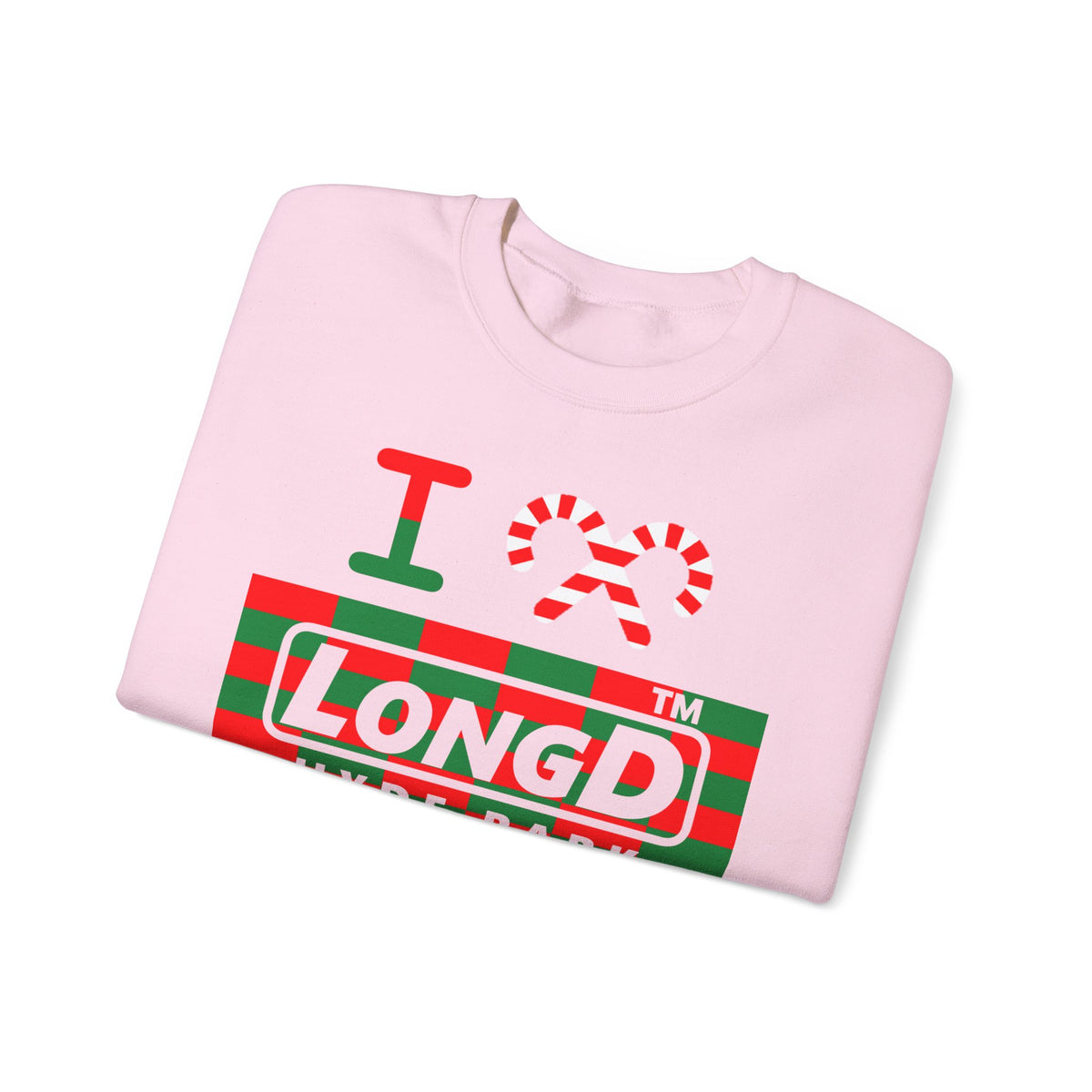 I candy cane LongD Hyde Park negative tiled logo crewneck sweatshirt