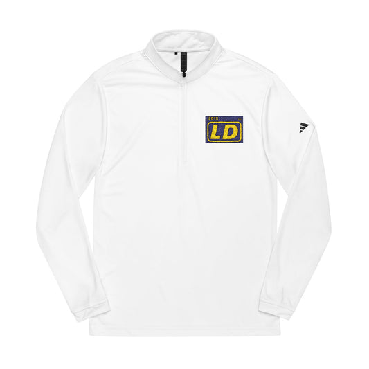 Embroidered adidas® Quarter-Zip pullover official reverse logo initials