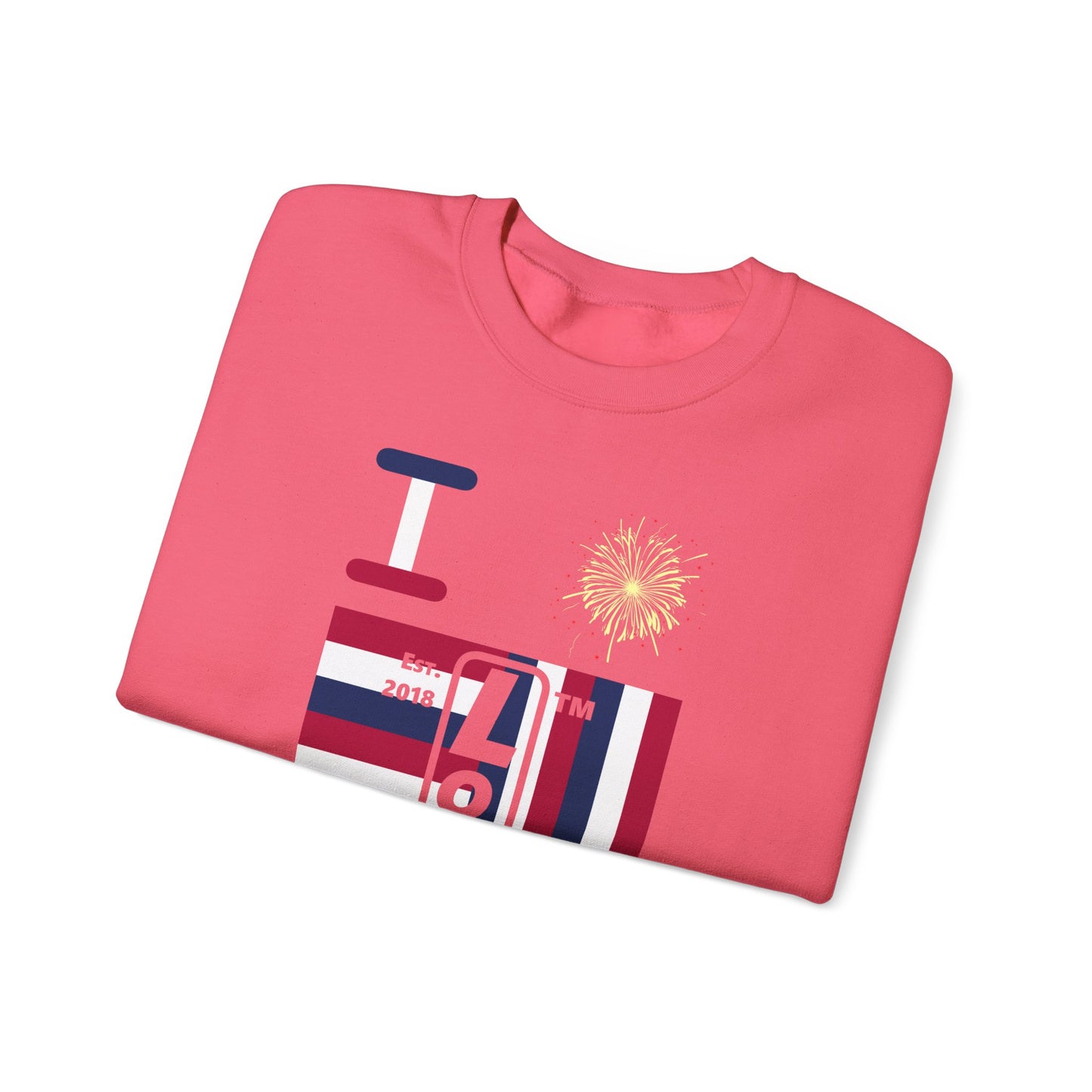 I Burst LongD negative windmill Chicago upright front-back logo crewneck sweatshirt
