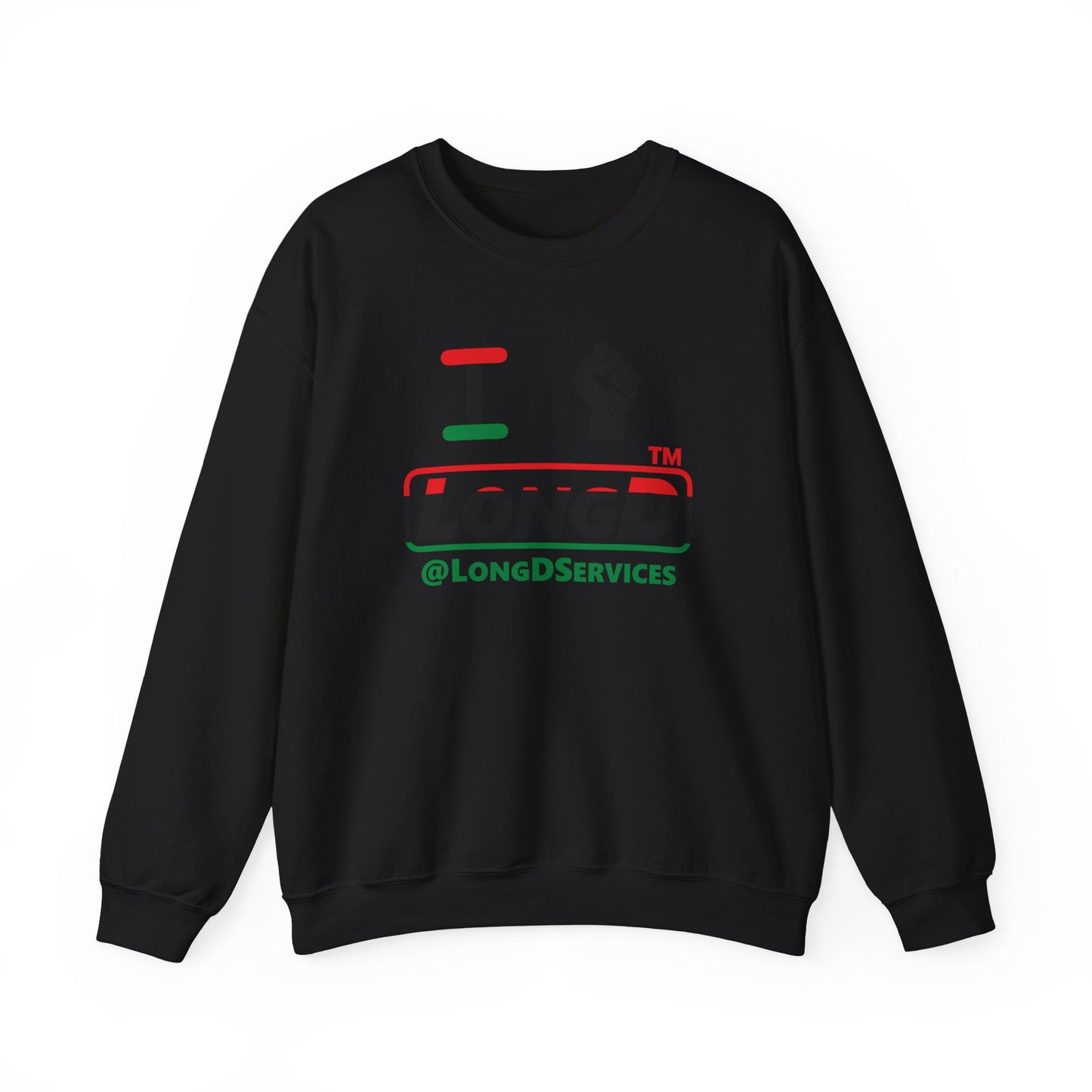 I fist LongD positive horizontal 3-striped tag logo crewneck sweatshirt