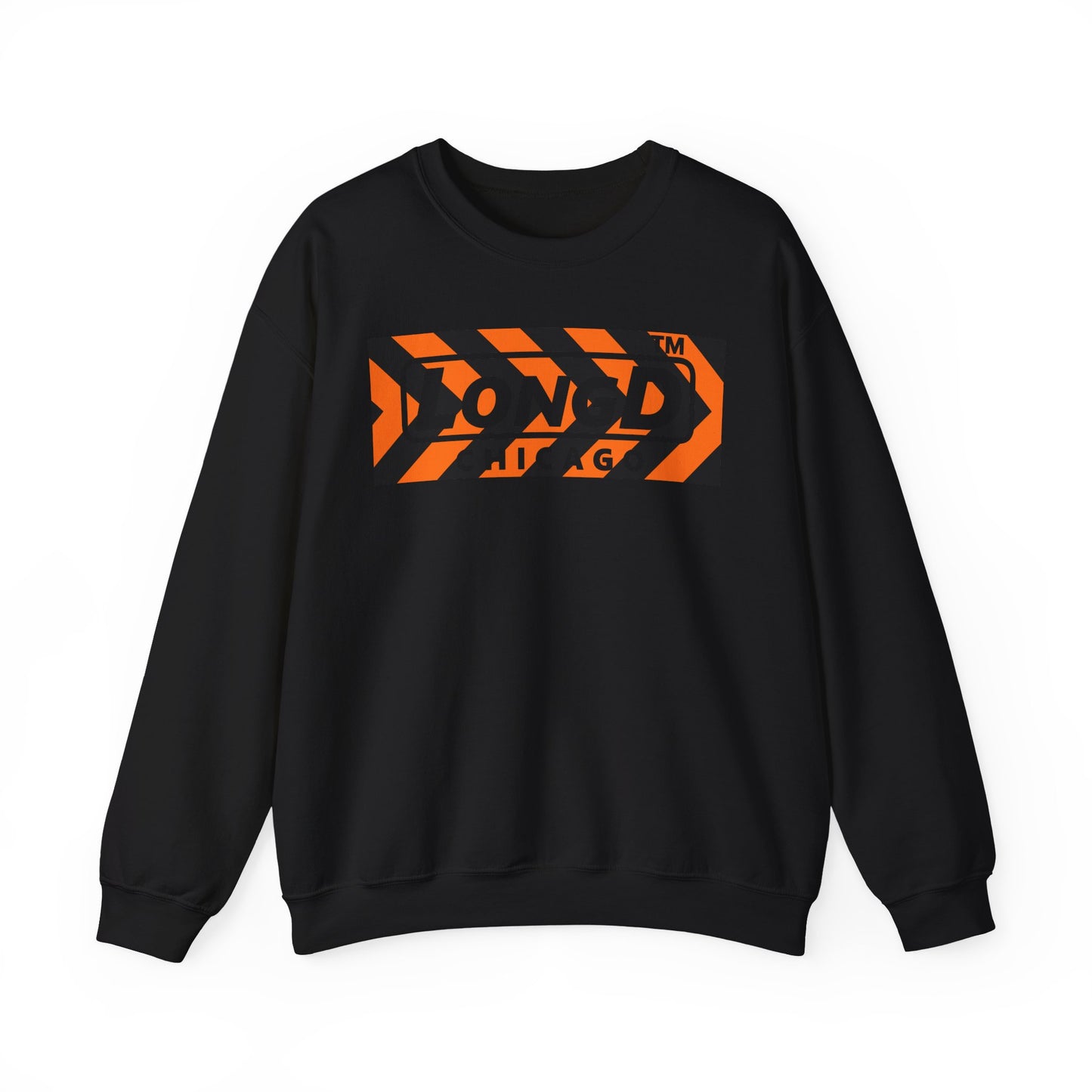 LongD Chicago negative forward chevron logo (Halloween colors) crewneck sweatshirt