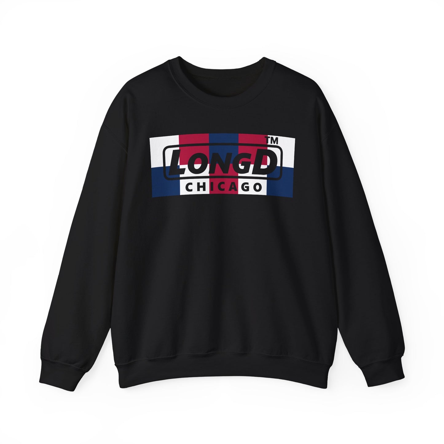 LongD negative 2x5 Chicago logo crewneck sweatshirt (patriotic colors)