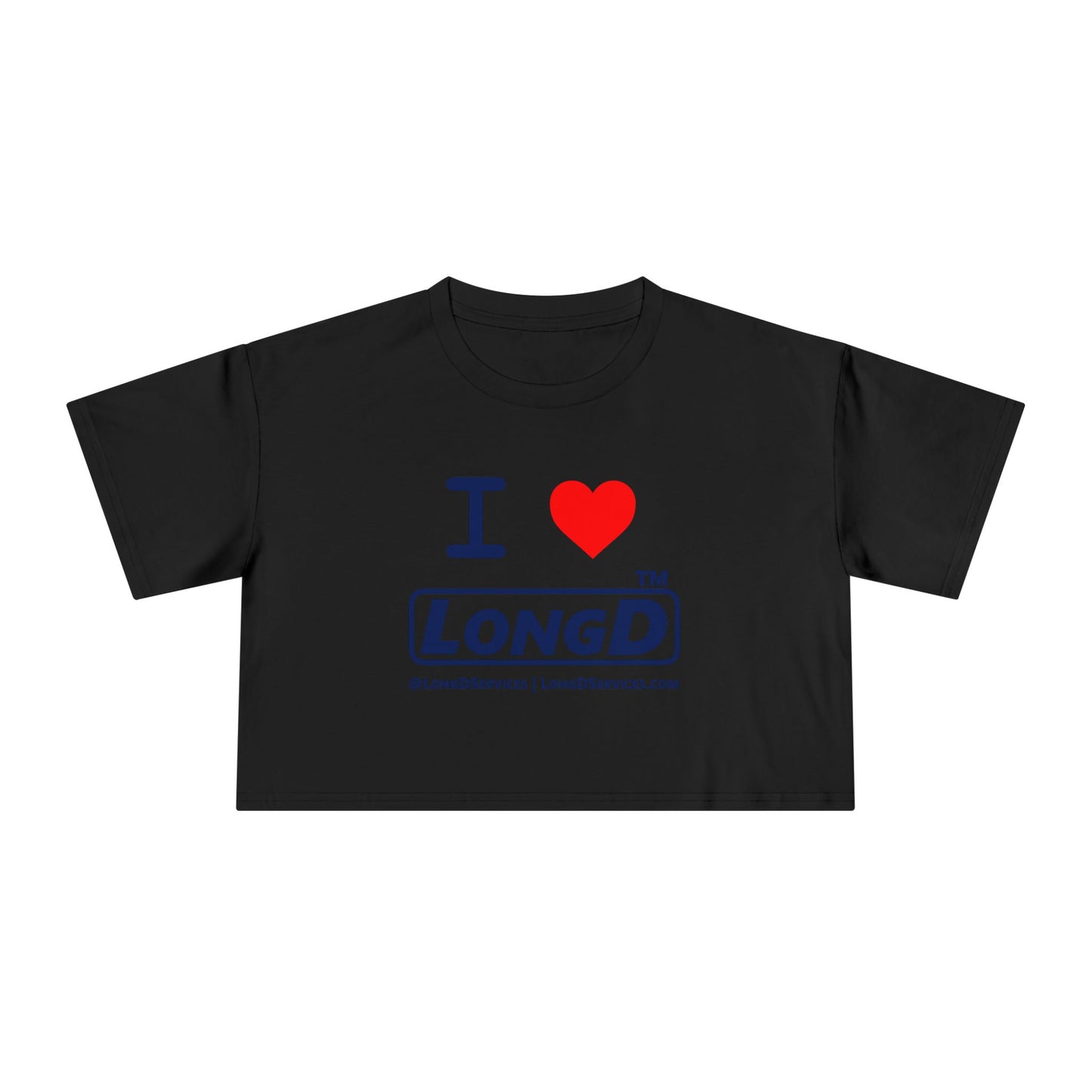 I Luv LongD Tag-domain positive official basic logo crop tee
