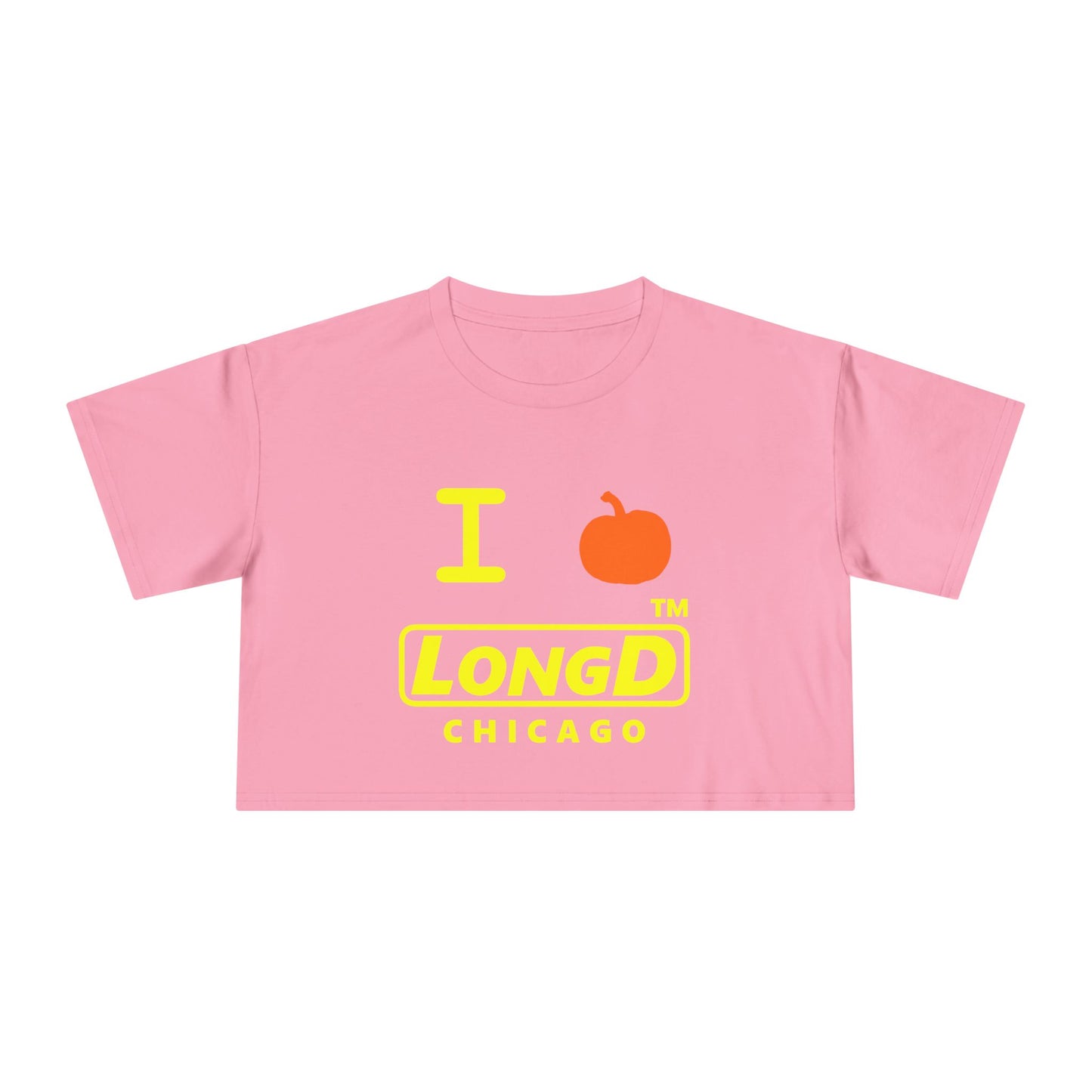 I Pumpkin LongD Logo Crop Tee yellow basic Chicago logo