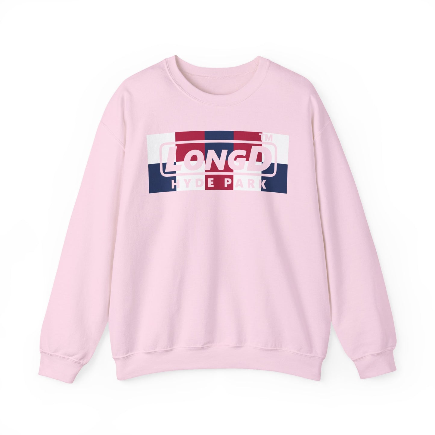 LongD negative 2x5 Hyde Park logo crewneck sweatshirt (patriotic colors)