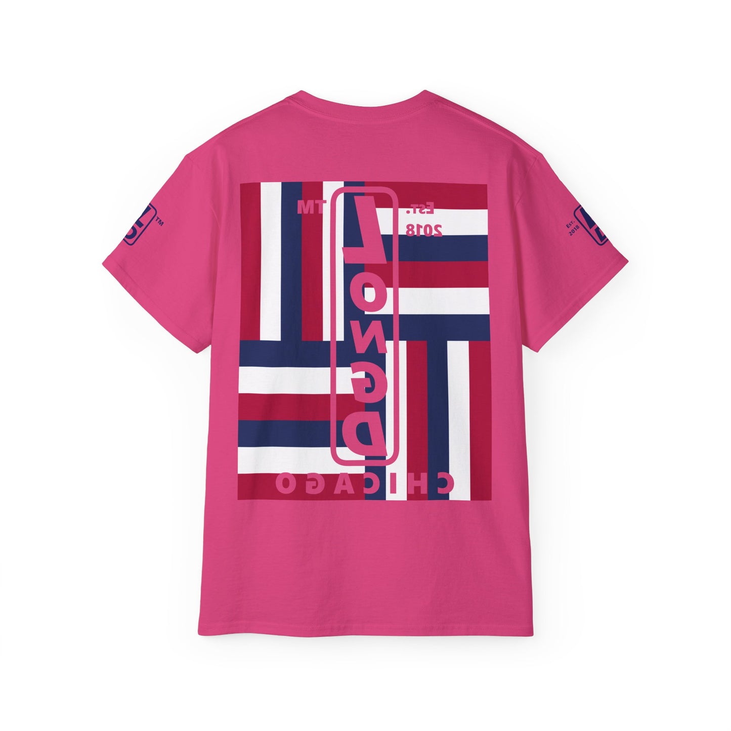 I Burst LongD cotton tee negative windmill 4-print Chicago upright logo (Patriotic colors)
